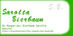 sarolta bierbaum business card